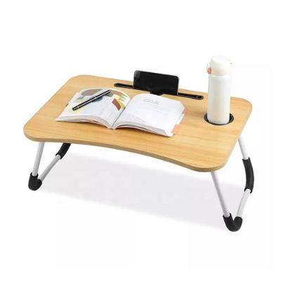 Mesa para Notebook Dobrável Multiuso Moderno MDF 40CM Bege com Suporte para Copo