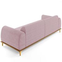 Sofá 04 Lugares Kiev 260 Cm Veludo Rosê C-305 - 2