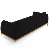 Sofá 04 Lugares Kiev 260 Cm Veludo Preto C-300 - 2