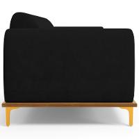 Sofá 04 Lugares Kiev 260 Cm Veludo Preto C-300 - 3