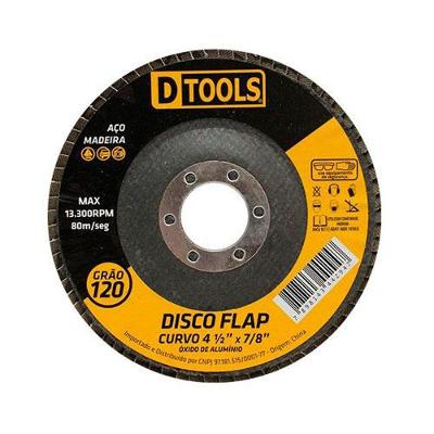 Disco Flap Curvo 4,5 Grão120 Dtools para Lixamento em uma Etapa com Camada Dissipadora de Calor
