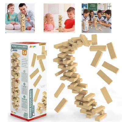 Jogo de Tabuleiro Torre Equilibro Estimula Concentração 54 Peças em Madeira Amadeirado