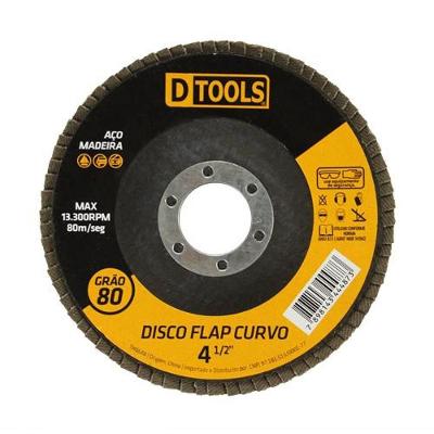 Disco Flap Curvo 4,5 Grão 80 Dtools com Múltiplas Lixas para Lixamento em Metais e Madeira