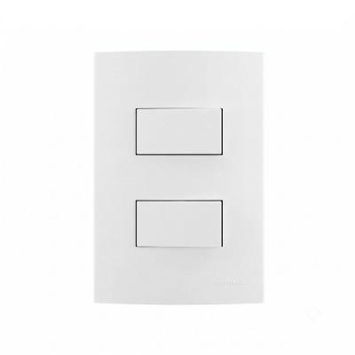 Interruptor Simples e Paralelo Clean 2 Teclas Fosco Branco Margirius 4X2