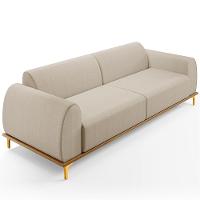 Sofá 03 Lugares Para Sala De Estar Kiev 230 Cm Bege C-107 - 1