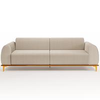 Sofá 03 Lugares Para Sala De Estar Kiev 230 Cm Bege C-107 - 6