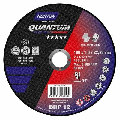 Disco de Corte Bhp12 para Aço Inox com Alto Poder de Corte 180X1.6X22,23MM Norton