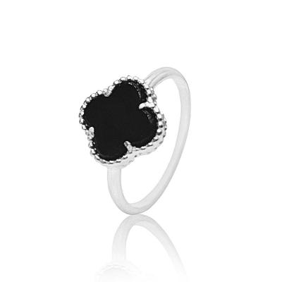Anel CADA010183VD41 Prata 925 com Obsidiana Negra Tamanho 18