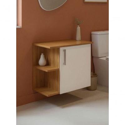 Gabinete para Banheiro Moscou 1 Porta MDF 50CM Amadeirado On Móveis