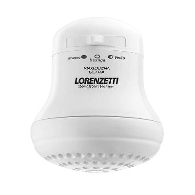 Chuveiro Maxi Ducha Ultra Eletrônico 5500W Instalação de Parede Branco Lorenzetti 220V