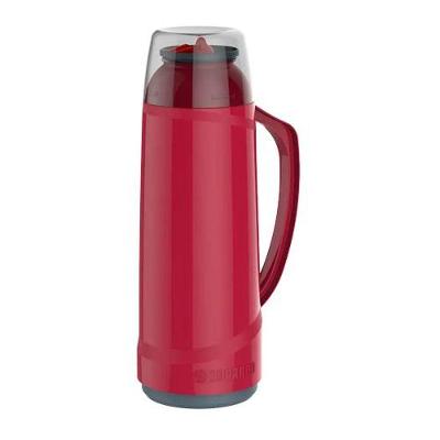 Garrafa Térmica Cristal com Bico Mantém Quente 8h Vidro Vermelho 1L Soprano