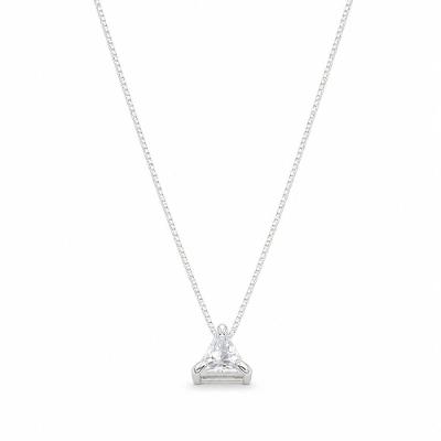 Gargantilha Ponto de Luz Triangular em Prata 925 com Zircônia Feminino