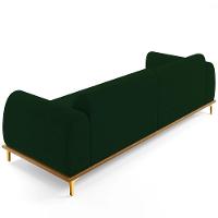 Sofá 03 Lugares Kiev 230 Cm Veludo Verde Musgo C-303 - 2