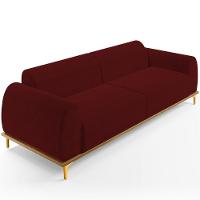 Sofá 03 Lugares Kiev 210 Cm Veludo Marsala C-278 - 1