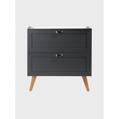 Gabinete para Banheiro Milano Retrô 3 Gavetas 80CM Grafite On Móveis