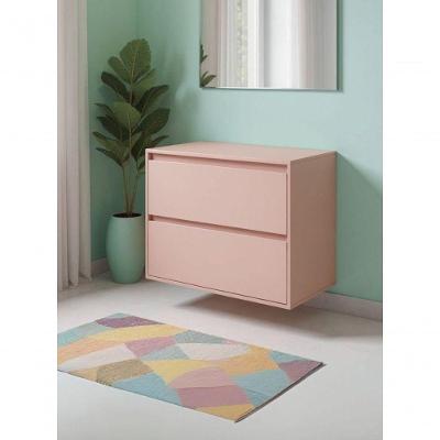 Gabinete para Banheiro Dubai Suspenso 1 Porta 1 Gaveta MDF 80CM Rosa On