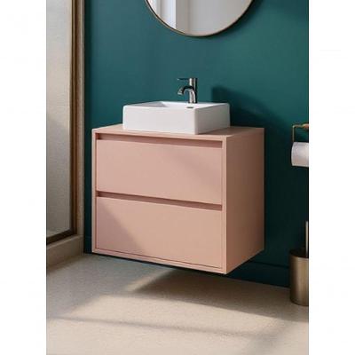 Gabinete para Banheiro Dubai Suspenso 1 Porta 1 Gaveta MDF 60CM Rosa On Móveis