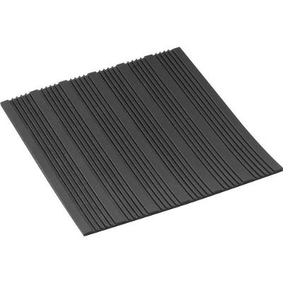 Piso de Borracha Listrado Retangular Texturizado para Externo Preto Vonder