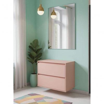 Gabinete para Banheiro Dubai 1 Porta 1 Gaveta MDF 80CM Rosa On Móveis