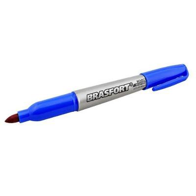 Caneta Marcador Permanente Ponta Fina Brasfort Modelo Azul 1 Unidade Azul