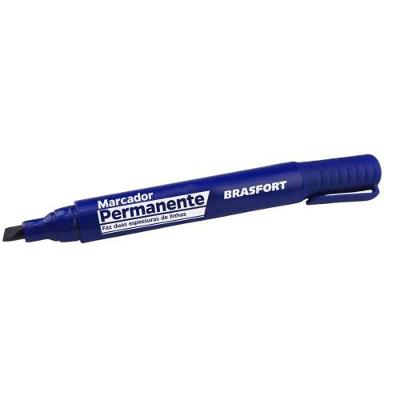 Caneta Marcador Permanente Brasfort Ponta Grossa Azul Tinta à Base de Álcool 1 Unidade