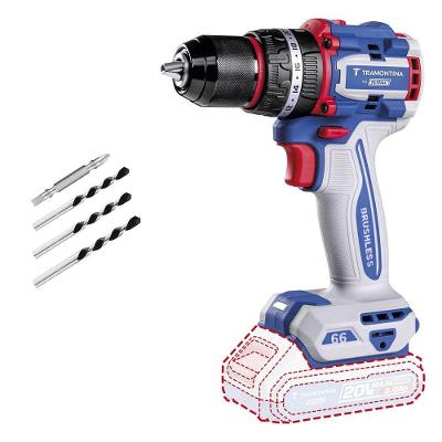 Parafusadeira Furadeira de Impacto Tramontina Profissional Brushless 20V com LED e Acessórios 20V