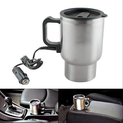 Garrafa Térmica Elétrica Inox 12V Aquecimento Automotivo com LED para Carro Caminhão Barco 400ML
