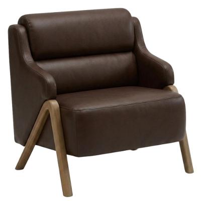 Poltrona Decorativa Madri com Pés Torneados Courino Bege Milani Movelaria