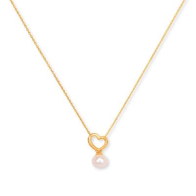 Gargantilha Reflections Of Love em Prata 925 com Pérola Biwa 7,0mm Dourado
