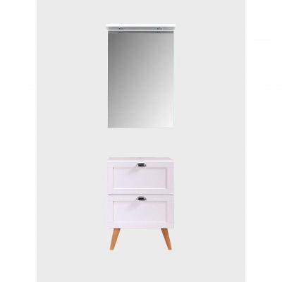 Gabinete para Banheiro Milano com Tampo e Espelho LED 3 Gavetas MDF 60CM Branco On Móveis