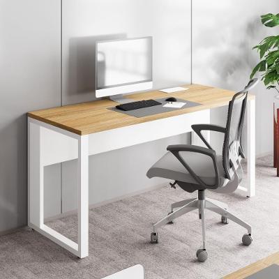 Mesa de Escritório Retangular Plataforma de Trabalho Moderno sem Gavetas 120CM Macadâmia com Branco
