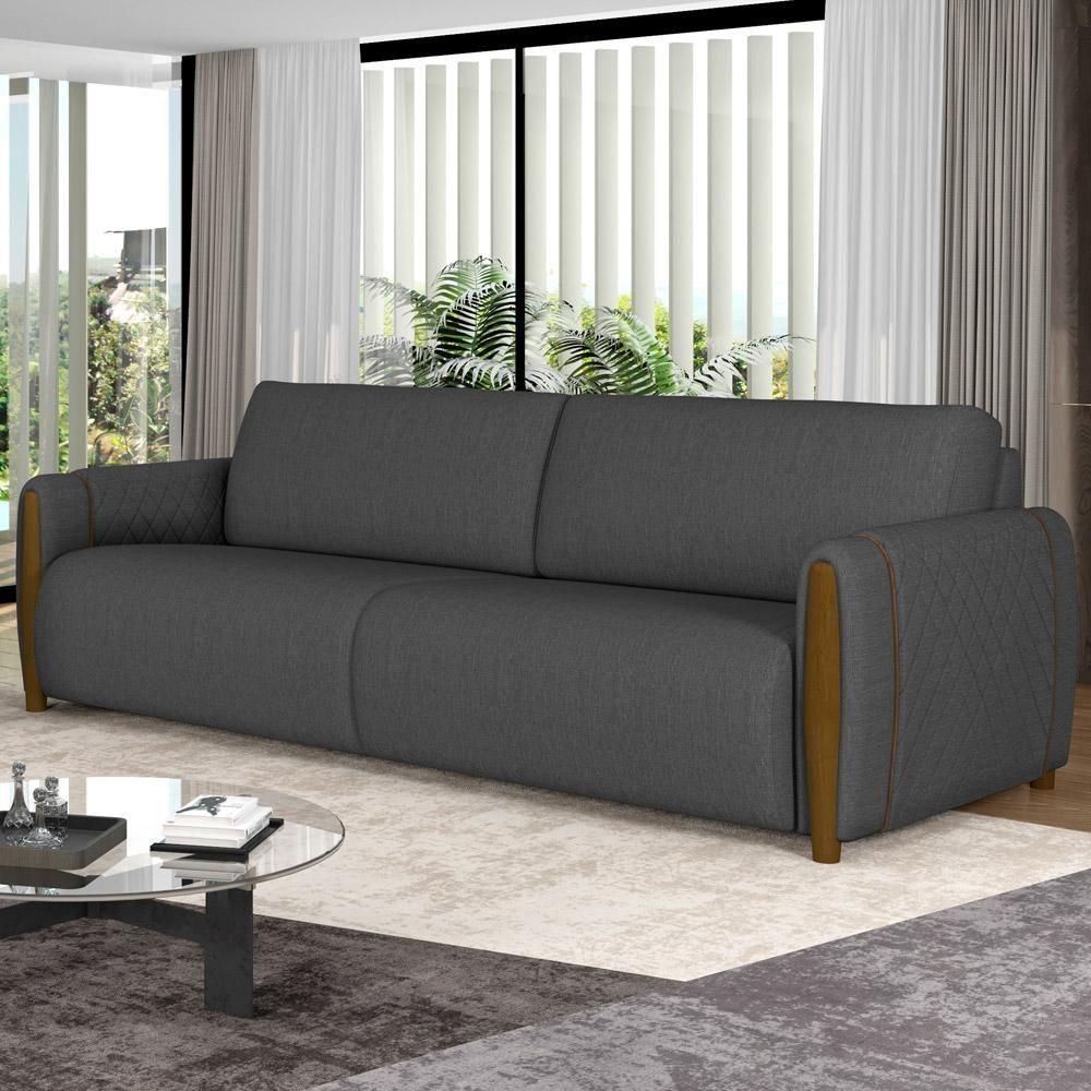 Sofá 02 Lugares 168cm Flora M03 Linho Chumbo - 7