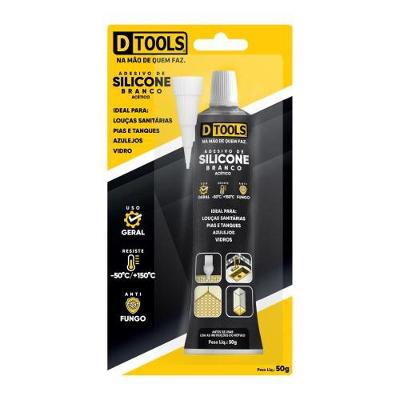 Selante Silicone Branco 50g com Blister para Vedação Dtools