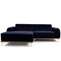 Sofá 3 Lugares Com Chaise Molino 245 Cm Azul Marinho C-287 - 3