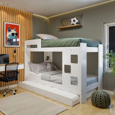 Treliche Casal Vegas com Cama Auxiliar MDF Branco Tigus Móveis