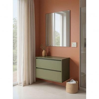 Gabinete para Banheiro Dubai Suspenso 1 Porta 1 Gaveta MDF 80CM Verde On Móveis