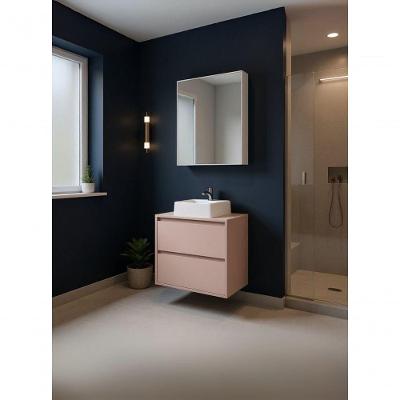 Gabinete para Banheiro Dubai 1 Porta 1 Gaveta MDF 60CM Rosa com Cuba On Móveis