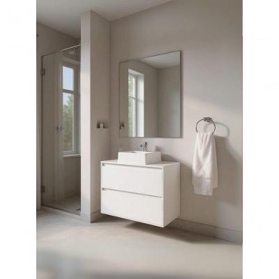Gabinete para Banheiro Dubai 1 Porta 1 Gaveta MDF 80CM Branco com Cuba e Espelho On Móveis