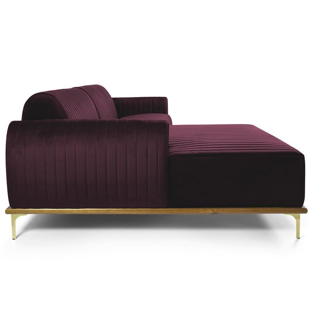 Sofá 3 Lugares Com Chaise Molino 230 Cm Roxo Grape C-292 - 2