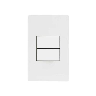 Interruptor Simples Duplo Infiniti com 2 Teclas Branco Margirius