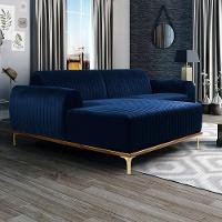 Sofá 3 Lugares Com Chaise Molino 230 Cm Azul Oxford C-304 - 5