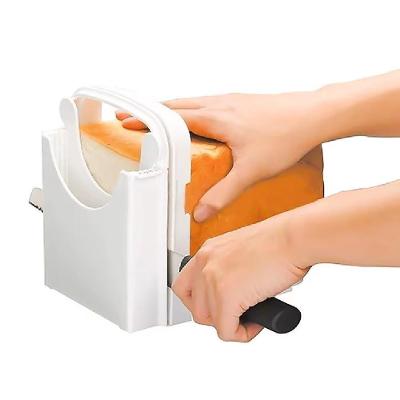 Fatiador de Pão Dobrável com Guia Ajustável Plástico Resistente para Cozinha