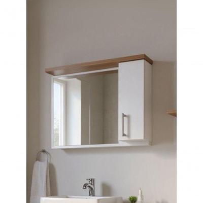 Espelheira com Armário Paris 1 Porta MDF Laqueado 80CM Amadeirado On Móveis
