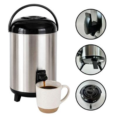 Garrafa Térmica Botijão com Torneira para Café Chá Aço Inox e Plástico Prática Inox 9,5L