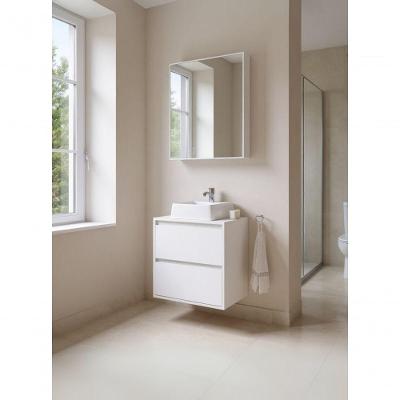 Gabinete para Banheiro Dubai 1 Porta 1 Prateleira MDF 60CM Branco com Cuba On Móveis
