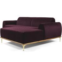 Sofá 3 Lugares Com Chaise Molino 230 Cm Roxo Grape C-292 - 1