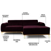 Sofá 3 Lugares Com Chaise Molino 230 Cm Roxo Grape C-292 - 5