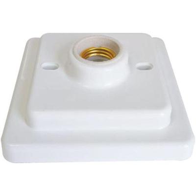 Plafon Quadrado 36068 com Bocal de Porcelana E-27 Branco OPL