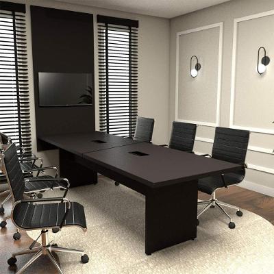 Conjunto Sala de Reunião F5 MDP 270CM sem Portas sem Gavetas Preto F5 Office