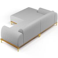 Sofá 3 Lugares Com Chaise Esquerdo 245cm Cinza - 2